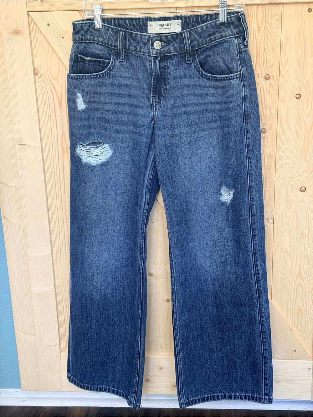 Hollister Blue Low-Rise Baggy Jeans